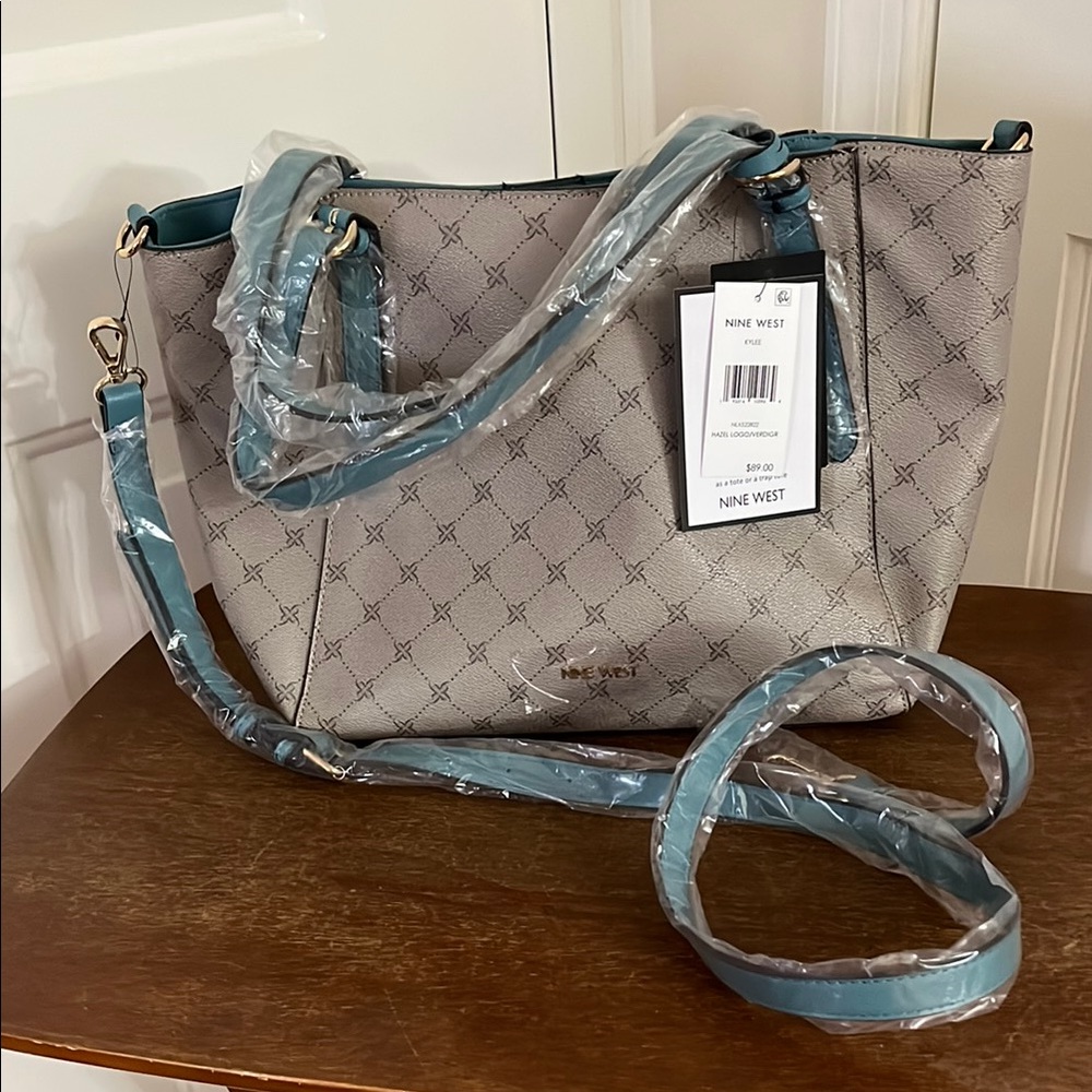 Nine West Gray and Teal Women's Bag
